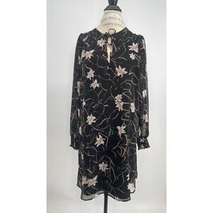 ELIZABETH and JAMES Black Floral Tunic Dress